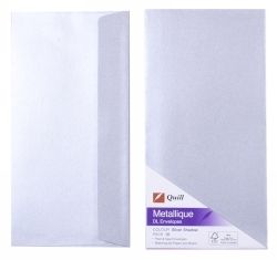 ENVELOPES QUILL DL METALLIQUE SILVER PK10