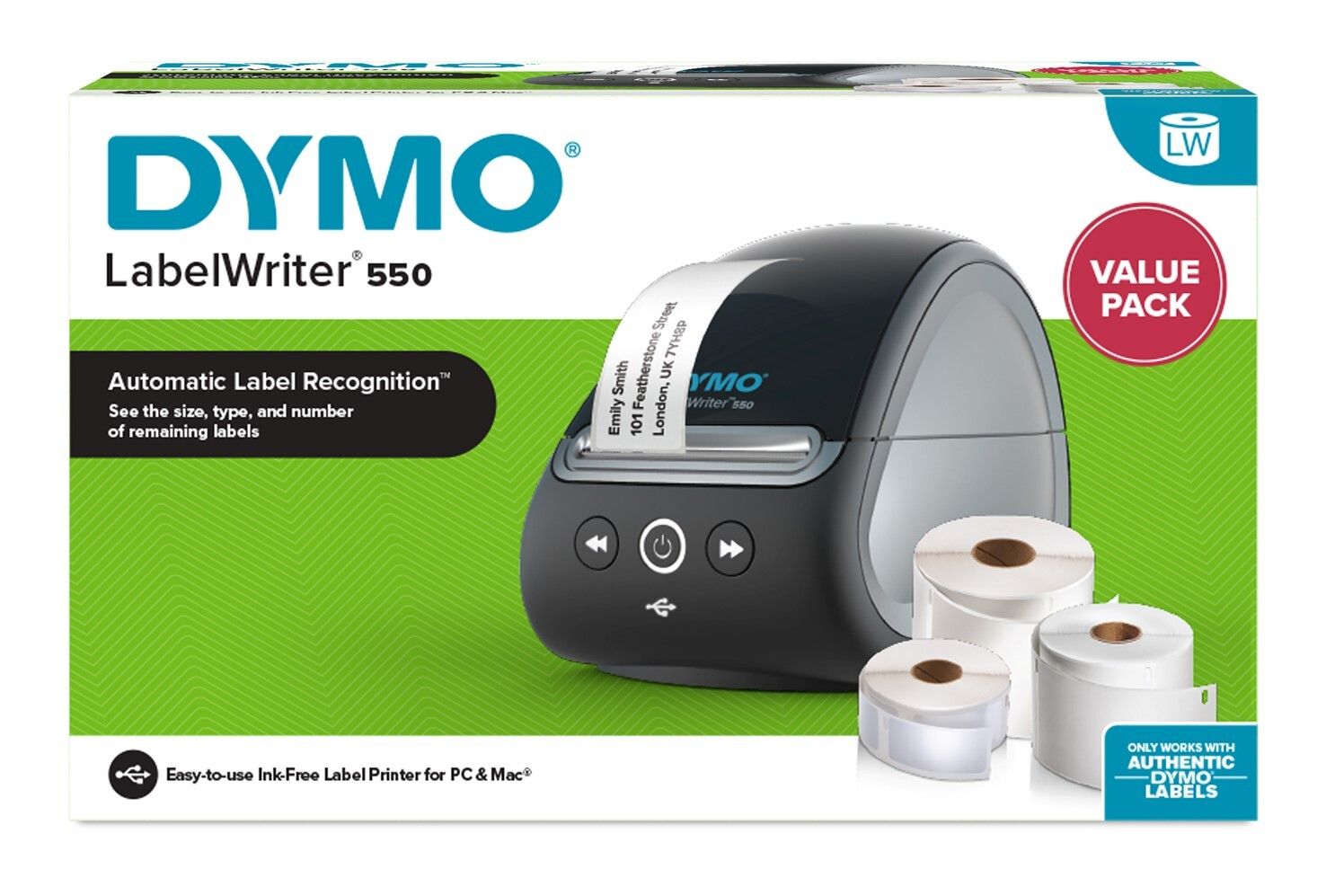 LABELWRITER DYMO 550 LABEL PRINTER VALUE PACK