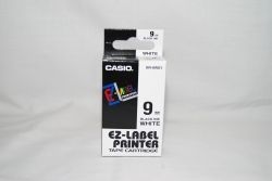 LABEL CASIO 9MM BLACK ON WHITE XR9WE