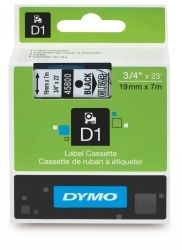 LABEL TAPE DYMO D1 19MMX7M BLACK ON CLEAR