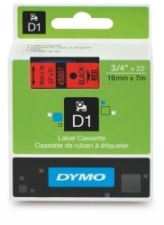 LABEL TAPE DYMO D1 19MMX7M BLACK ON RED