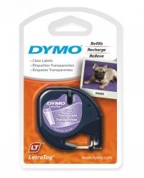 LABEL TAPE DYMO LETRA-TAG PLASTIC CLEAR