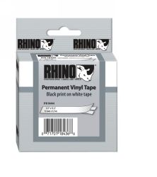 LABEL TAPE DYMO 12MMX5.5M VINYL WHITE PLV-WHT-1/2