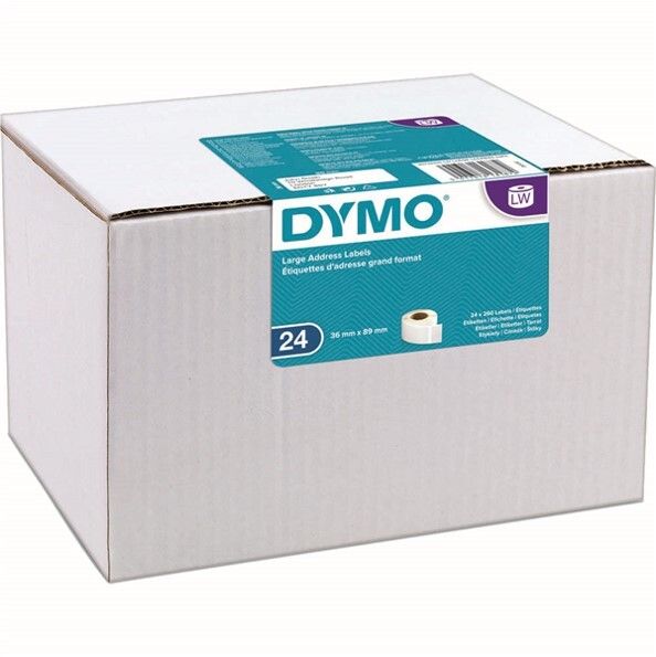 LABEL DYMO LABELWRITER LARGE ADDRESS LABELS 36X89MM WHITE BULK CTN24 LABEL DYMO LABELWRITER LARGE ADDRESS LABELS 36X89MM WHITE BULK CTN24