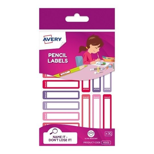 LABELS PENCIL AVERY 40MM RECTANGLE PERMANENT GIRL PK30 LABELS PENCIL AVERY 40MM RECTANGLE PERMANENT GIRL PK30