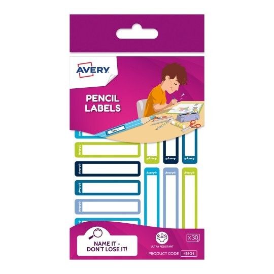 LABELS PENCIL AVERY 40MM RECTANGLE PERMANENT BOY PK30