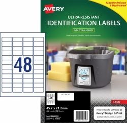 LABEL AVERY LASER L7911 ULTRA RESISTANT 45.7X21.2MM 48UP PK10