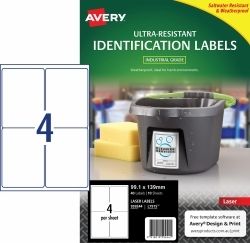 LABEL AVERY LASER L7915 ULTRA RESISTANT 99.1X139MM 4UP PK10 LABEL AVERY LASER L7915 ULTRA RESISTANT 99.1X139MM 4UP PK10