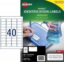 LABEL AVERY LASER L6145 NOPEEL EXTRA STRONG 45.7X25.4MM 40UP PK10 LABEL AVERY LASER L6145 NOPEEL EXTRA STRONG 45.7X25.4MM 40UP PK10