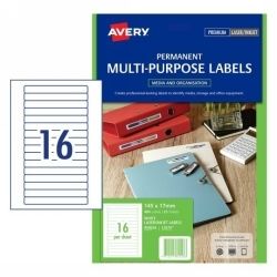 SP- LABEL AVERY L7674 145X17MM MULTI-PURPOSE 16UP WHITE PK25 SP- LABEL AVERY L7674 145X17MM MULTI-PURPOSE 16UP WHITE PK25