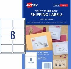LABEL AVERY L7165 99.1X67.7MM SHIPPING 8UP WHITE PK100