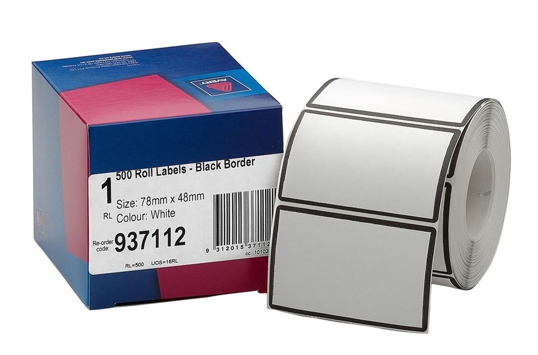 LABELS ROLL ADDRESS 78x48 BLACK BORDER (500)