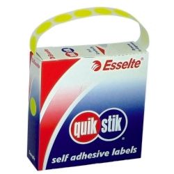 LABEL QUIK STIK DISP 14MM FLUORO YELLOW DOT 700/ROLL LABEL QUIK STIK DISP 14MM FLUORO YELLOW DOT 700/ROLL
