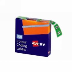 SP- LABELS COLOUR CODING AVERY 25X38MM R SIDE TAB LIGHT GREEN BX500