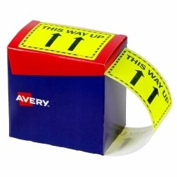 LABEL AVERY 75X99.6MM THIS WAY UP FLUORO YELLOW ROLL750 LABEL AVERY 75X99.6MM THIS WAY UP FLUORO YELLOW ROLL750