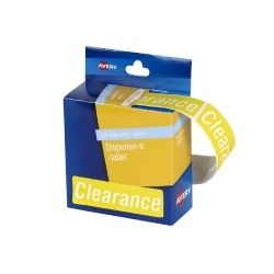 LABEL AVERY DISP 64X19MM PRE-PRINTED CLEARANCE YELLOW PK250 LABEL AVERY DISP 64X19MM PRE-PRINTED CLEARANCE YELLOW PK250