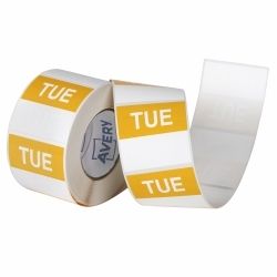 LABEL AVERY 40X40MM TUESDAY REMOVABLE YELLOW/WHITE 500/ROLL LABEL AVERY 40X40MM TUESDAY REMOVABLE YELLOW/WHITE 500/ROLL