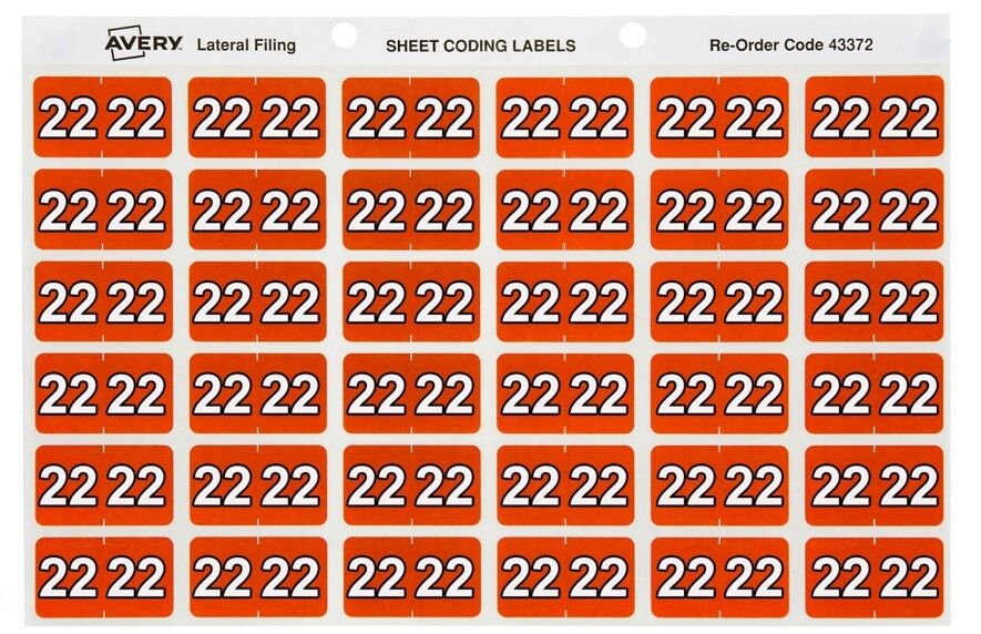 LABEL AVERY 25 X 38 MM 22 SIDE TAB COLOUR CODING LABELS ORANGE PK180 LABEL AVERY 25 X 38 MM 22 SIDE TAB COLOUR CODING LABELS ORANGE PK180