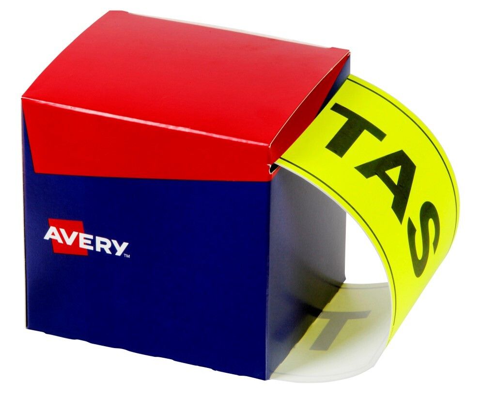 LABEL AVERY 100X150.4MM TASMANIA FLUORO YELLOW PK500