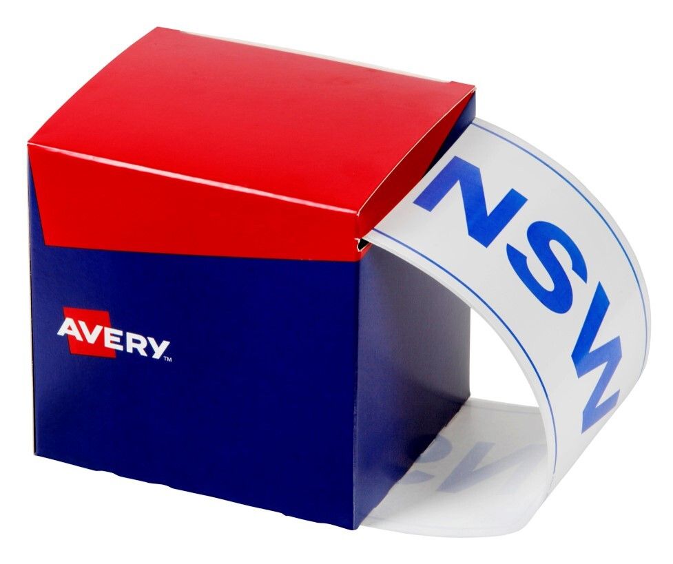 LABEL AVERY 100X150.4MM NSW WHITE PRINTED BLUE PK550