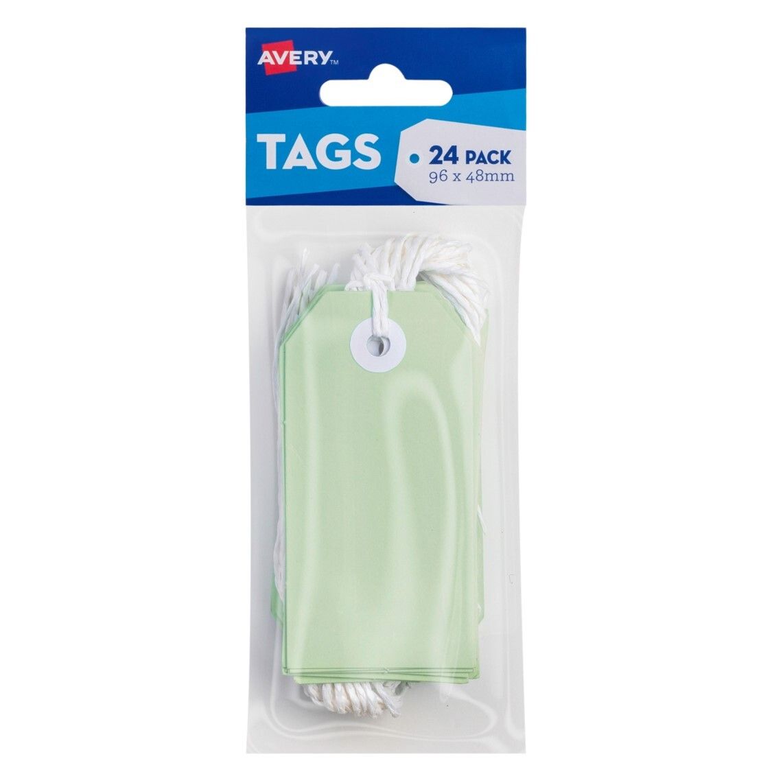 CRAFT TAG AVERY 96X48MM WITH STRING GREEN PK24 CRAFT TAG AVERY 96X48MM WITH STRING GREEN PK24