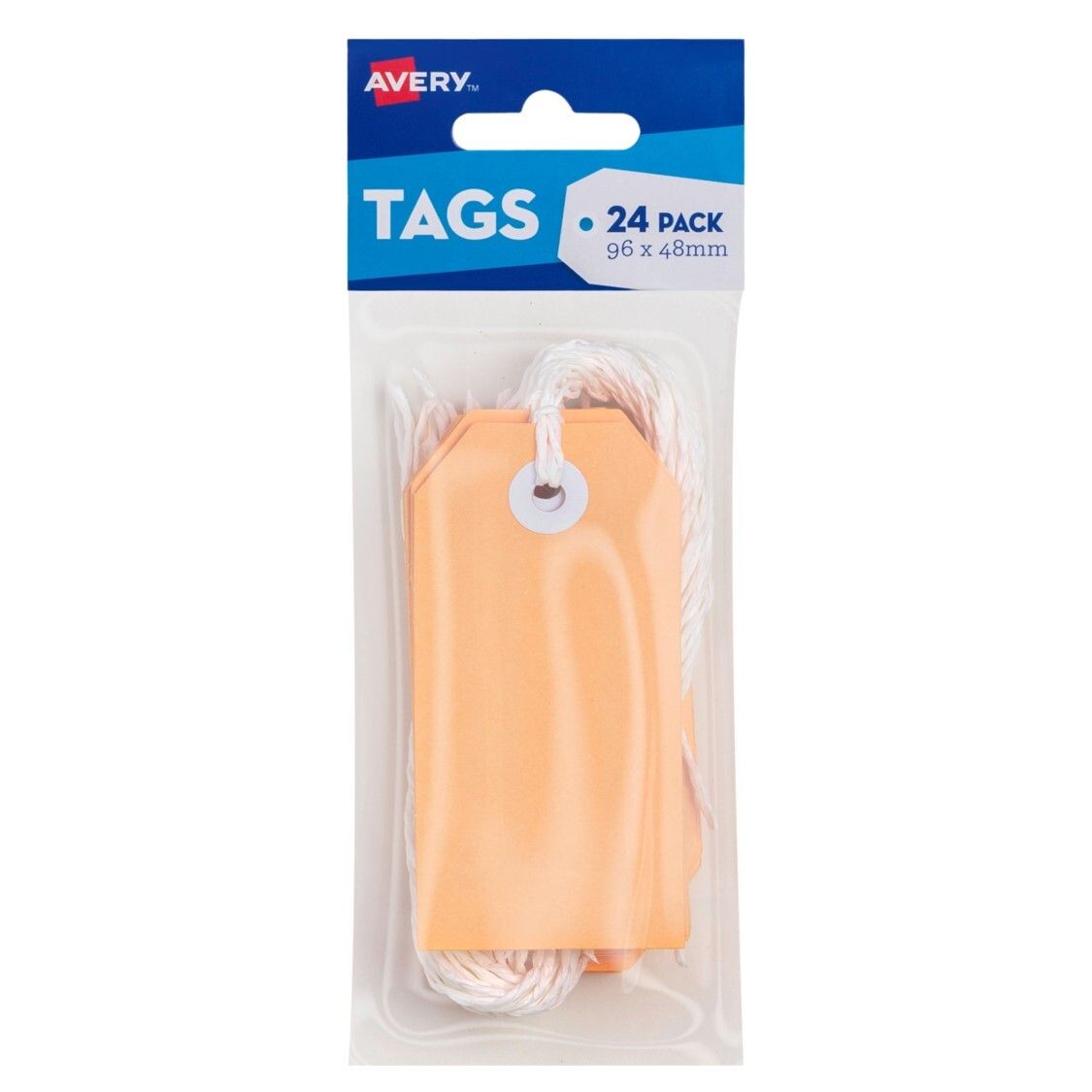 CRAFT TAG AVERY 96X48MM WITH STRING PEACH PK24 CRAFT TAG AVERY 96X48MM WITH STRING PEACH PK24