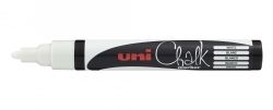 MARKER CHALK UNI 2.5MM BULLET TIP WHITE