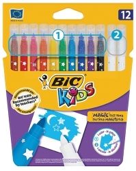 MARKER BIC KIDS COLOUR & ERASE FELT WLT12