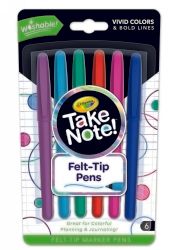 MARKER CRAYOLA FINE TAKE NOTE! FELT TIP WASHABLE PK6 ASSORTED MARKER CRAYOLA FINE TAKE NOTE! FELT TIP WASHABLE PK6 ASSORTED