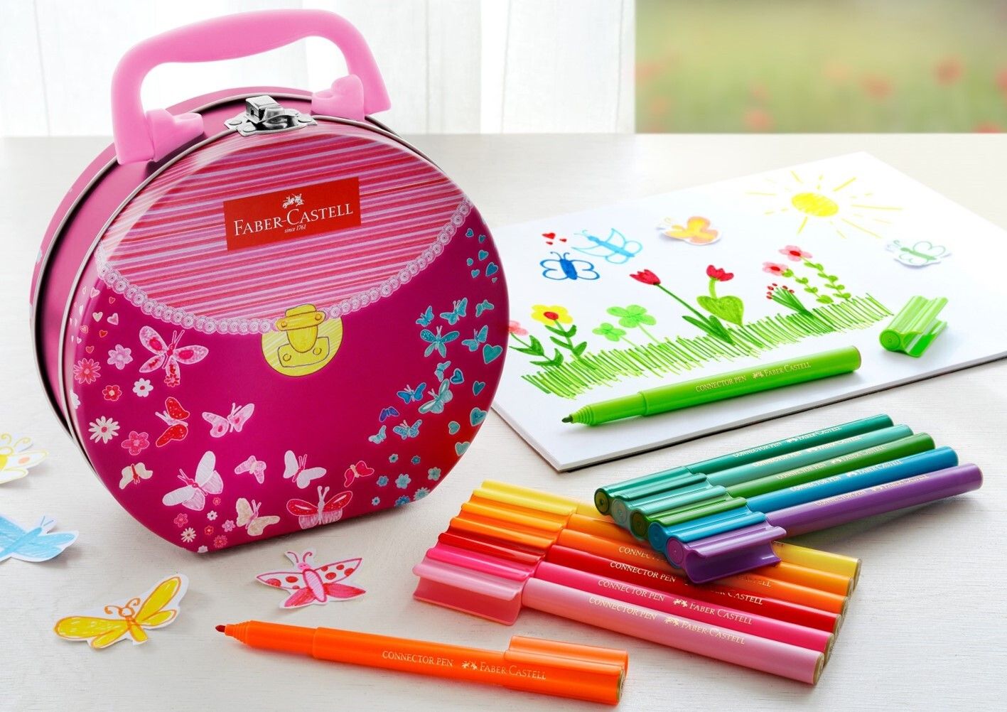 MARKER FABER CASTELL CONNECTOR GIFT SET TIN OF 33 HANDBAG MARKER FABER CASTELL CONNECTOR GIFT SET TIN OF 33 HANDBAG