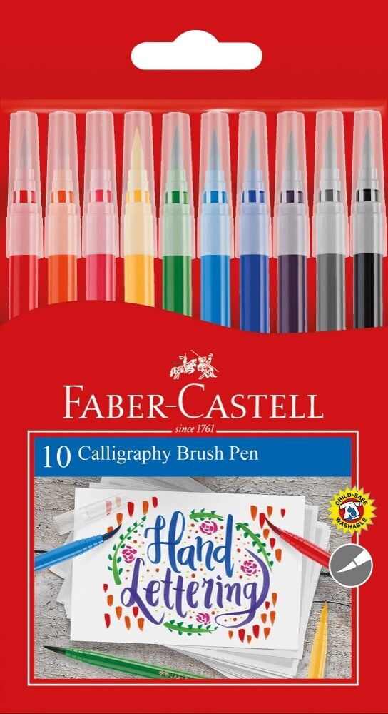 MARKERS FABER-CASTELL BRUSH CALLIGRAPHY ASSTD PK10 MARKERS FABER-CASTELL BRUSH CALLIGRAPHY ASSTD PK10