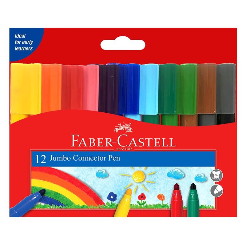 MARKER FABER-CASTELL JUMBO CONNECTOR PENS WLT12