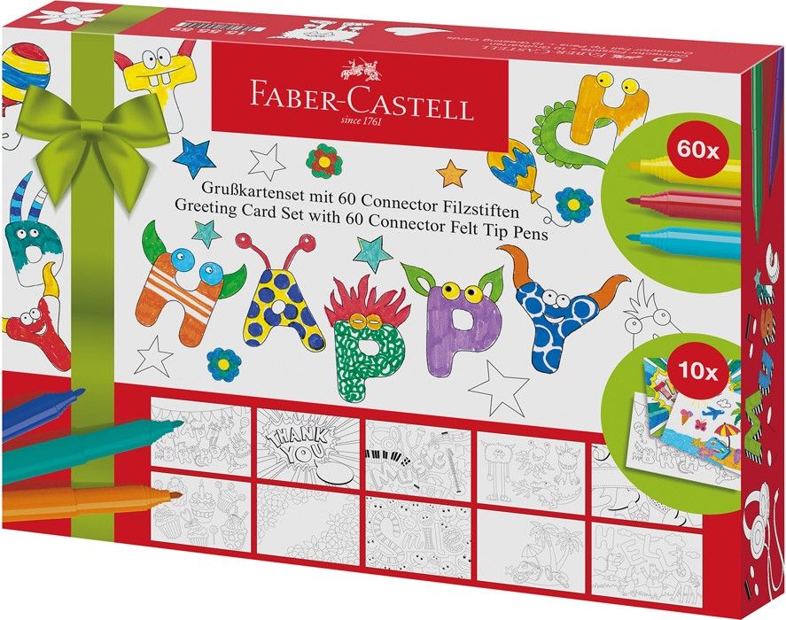 MARKERS FABER-CASTELL CONNECTOR PEN GREETING CARD SET PK60 MARKERS FABER-CASTELL CONNECTOR PEN GREETING CARD SET PK60