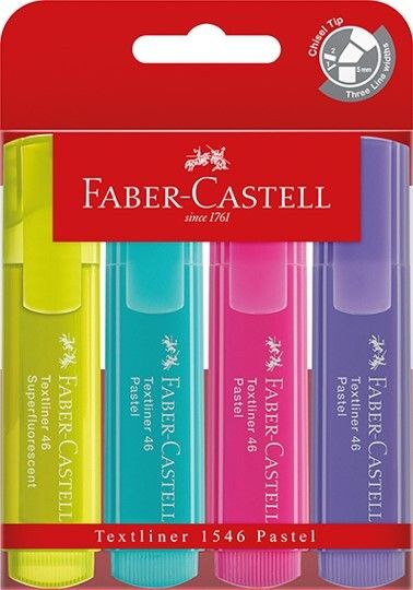 HIGHLIGHTER FABER-CASTELL PASTEL ASST WLT4