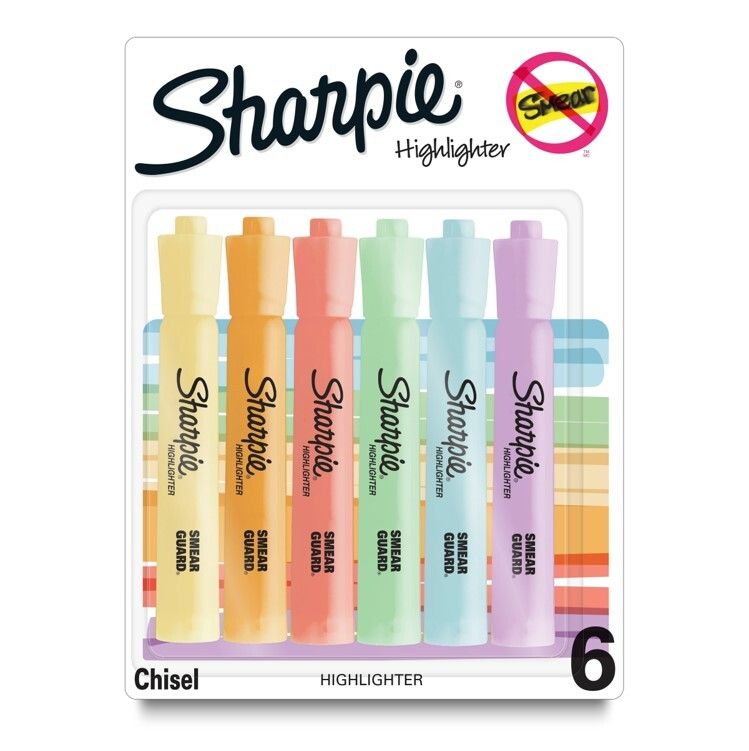 SP- HIGHLIGHTER SHARPIE TANK PASTEL ASST PK6