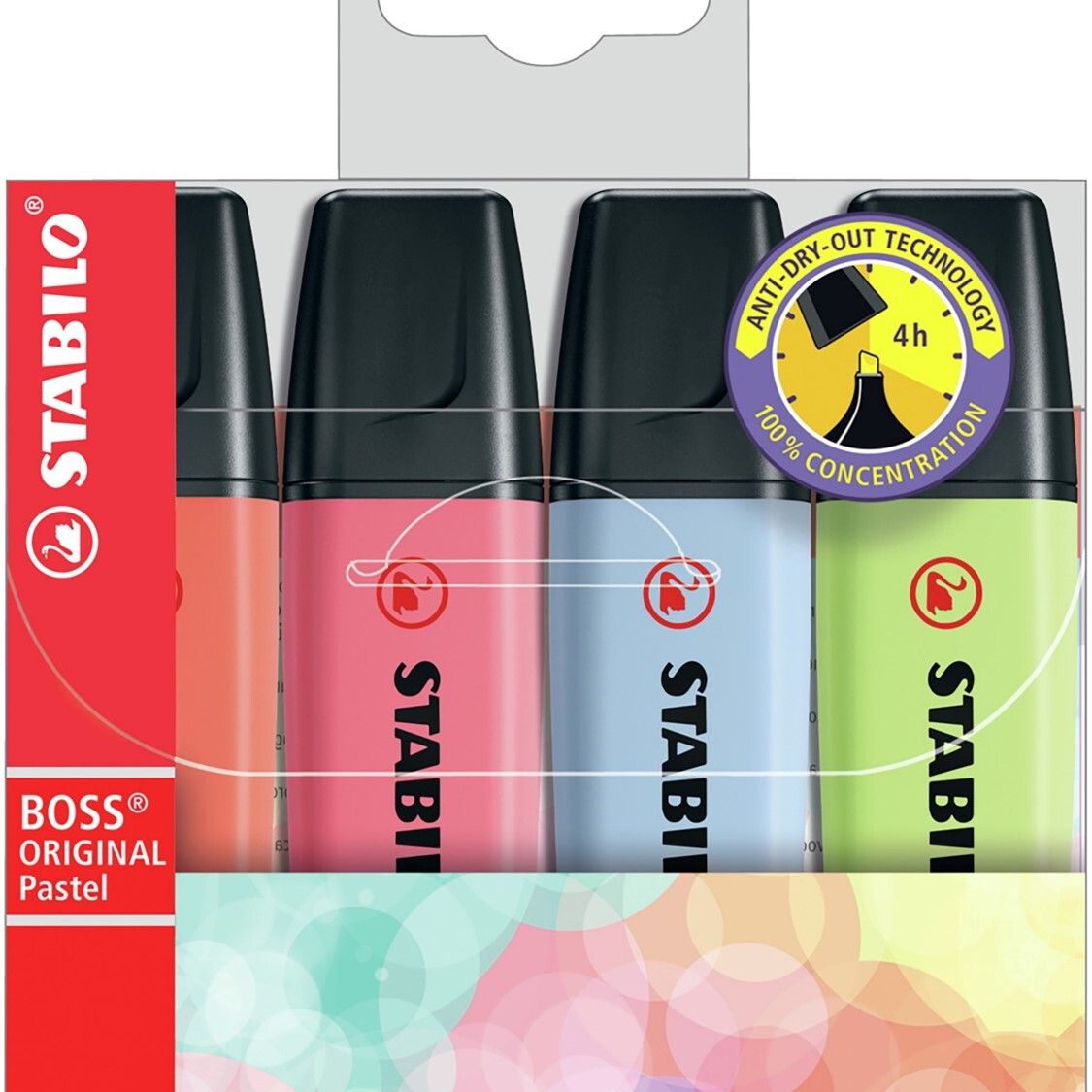 HIGHLIGHTER STABILO BOSS PASTEL BLUE/LIME/RED/PINK WLT4 HIGHLIGHTER STABILO BOSS PASTEL BLUE/LIME/RED/PINK WLT4