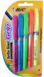 HIGHLIGHTER BIC BRITELINER GRIP ASST WLT5