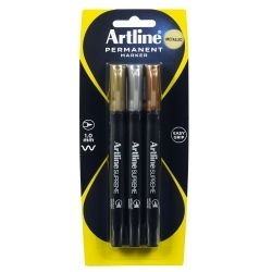 MARKER ARTLINE SUPREME 1.0MM METALLIC ASST PK3