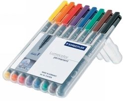 MARKER PEN STAEDTLER LUMOCOLOR PERMANENT 318 0.6MM F ASST WLT8 MARKER PEN STAEDTLER LUMOCOLOR PERMANENT 318 0.6MM F ASST WLT8