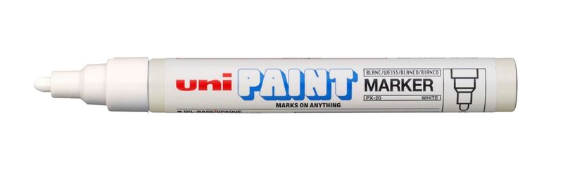 MARKER PAINT UNI PX20 2.8MM MEDIUM BULLET TIP WHITE