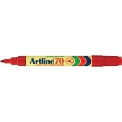 MARKER ARTLINE 70 PERMANENT 1.5MM BULLET NIB RED