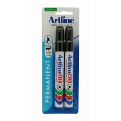 MARKER ARTLINE 90 5MM PERMANENT CHISEL NIB BLACK PK2 MARKER ARTLINE 90 5MM PERMANENT CHISEL NIB BLACK PK2