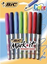 SP- MARKER BIC MARK-IT PERM FINE COLOUR COLLECTION PK8
