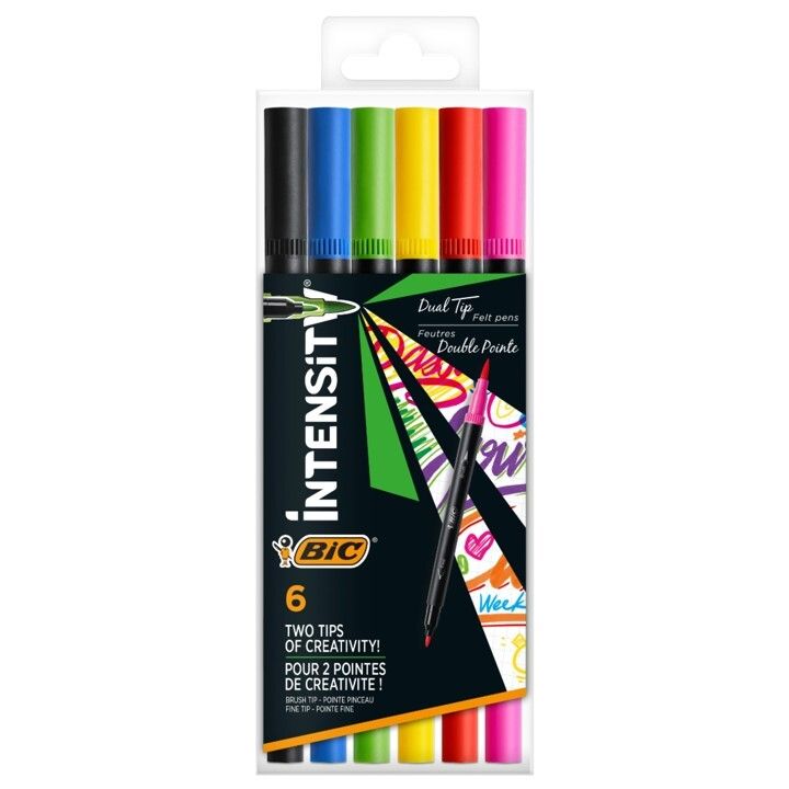 SP- MARKER BIC 1.0MM INTENSITY DUAL TIP COLOURING ASSORTED PK 6 SP- MARKER BIC 1.0MM INTENSITY DUAL TIP COLOURING ASSORTED PK 6