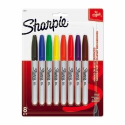 MARKER SHARPIE PERMANENT FINE ASST PK8