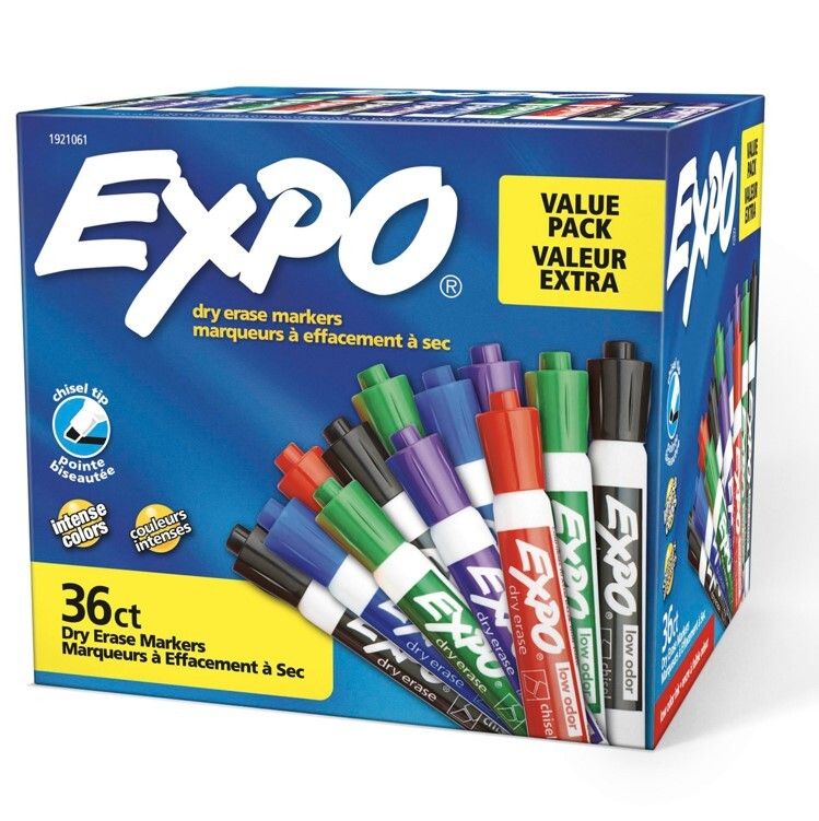 SP- MARKER WHITEBOARD EXPO DRY ERASE CHISEL ASST BOX OF 36 SP- MARKER WHITEBOARD EXPO DRY ERASE CHISEL ASST BOX OF 36