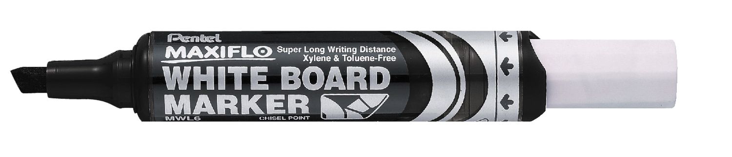 MARKER WHITEBOARD PENTEL #MWL6 MAXI CHISEL BLACK MARKER WHITEBOARD PENTEL #MWL6 MAXI CHISEL BLACK