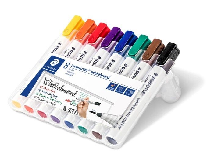 MARKER WHITEBOARD STAEDTLER LUMOCOLOR 351 BULLET ASST WLT8