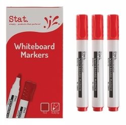 MARKER WHITEBOARD STAT 2.0MM BULLET NIB RED