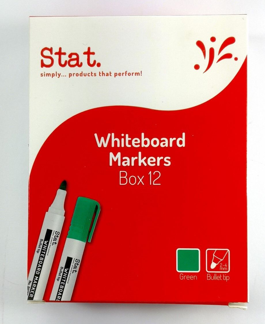 MARKER WHITEBOARD STAT 2.0MM BULLET NIB GREEN